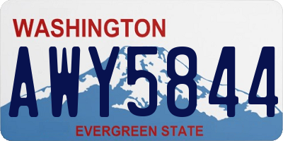 WA license plate AWY5844