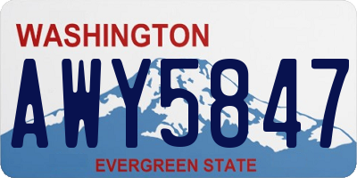 WA license plate AWY5847