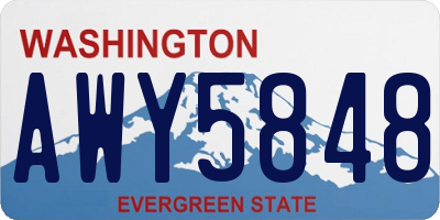 WA license plate AWY5848