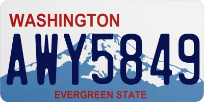 WA license plate AWY5849