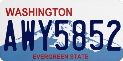 WA license plate AWY5852