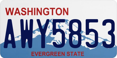 WA license plate AWY5853