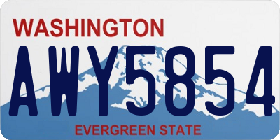 WA license plate AWY5854