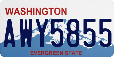 WA license plate AWY5855