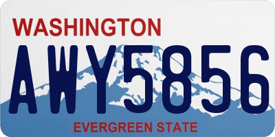 WA license plate AWY5856