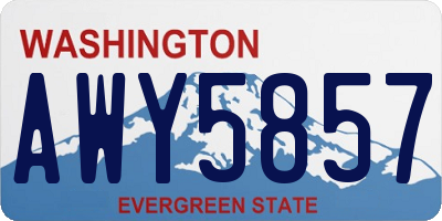 WA license plate AWY5857