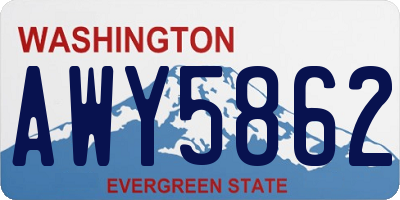 WA license plate AWY5862