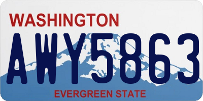 WA license plate AWY5863