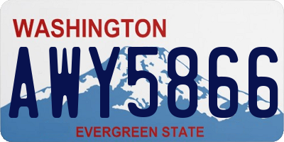 WA license plate AWY5866