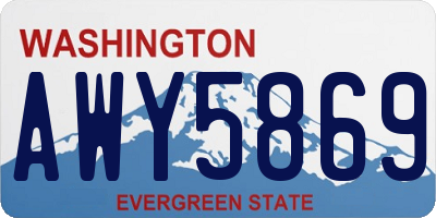 WA license plate AWY5869
