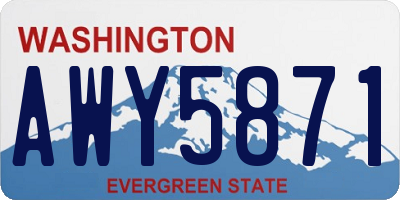 WA license plate AWY5871