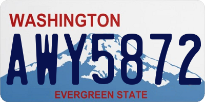 WA license plate AWY5872
