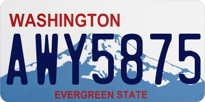 WA license plate AWY5875