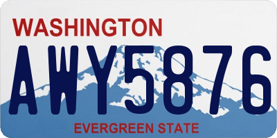 WA license plate AWY5876