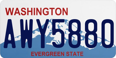 WA license plate AWY5880