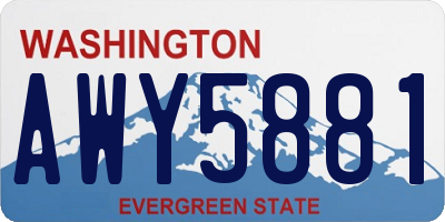 WA license plate AWY5881