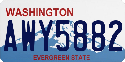 WA license plate AWY5882