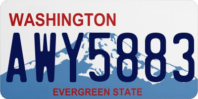 WA license plate AWY5883