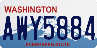 WA license plate AWY5884