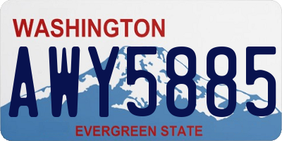 WA license plate AWY5885