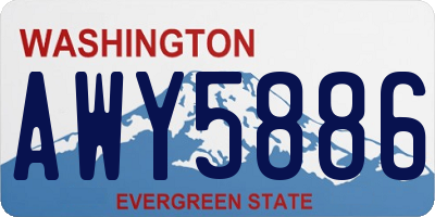WA license plate AWY5886