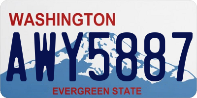 WA license plate AWY5887