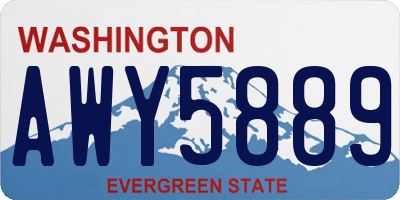 WA license plate AWY5889