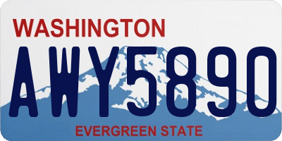 WA license plate AWY5890