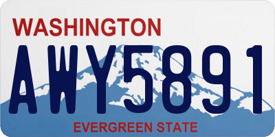 WA license plate AWY5891