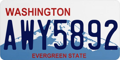 WA license plate AWY5892