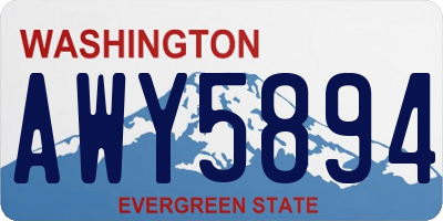 WA license plate AWY5894