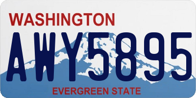 WA license plate AWY5895