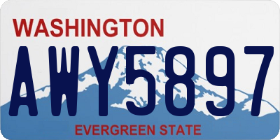 WA license plate AWY5897