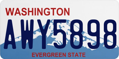 WA license plate AWY5898