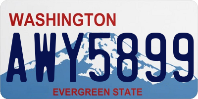 WA license plate AWY5899