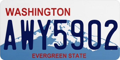 WA license plate AWY5902