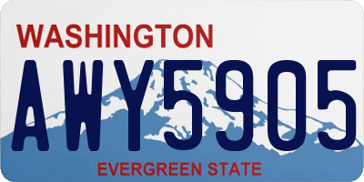 WA license plate AWY5905