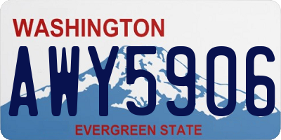 WA license plate AWY5906