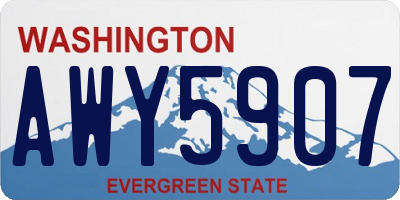 WA license plate AWY5907