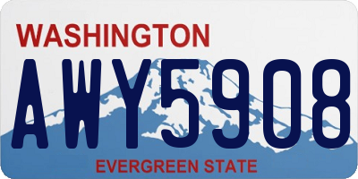 WA license plate AWY5908