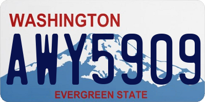 WA license plate AWY5909