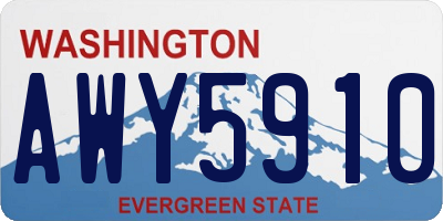 WA license plate AWY5910