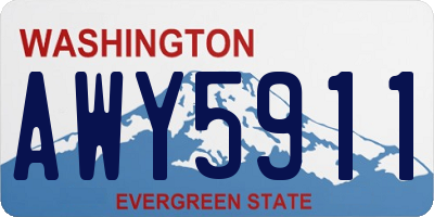 WA license plate AWY5911