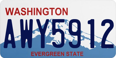 WA license plate AWY5912