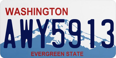 WA license plate AWY5913