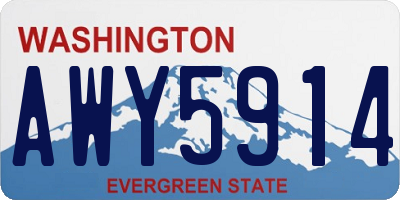 WA license plate AWY5914