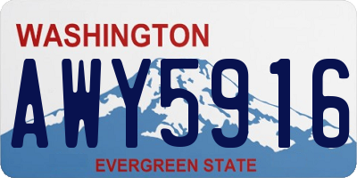 WA license plate AWY5916