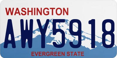 WA license plate AWY5918