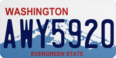 WA license plate AWY5920