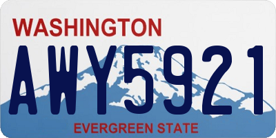 WA license plate AWY5921